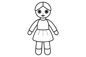 baby doll line art and vector illustration 