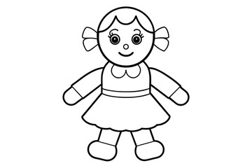 baby doll line art and vector illustration 