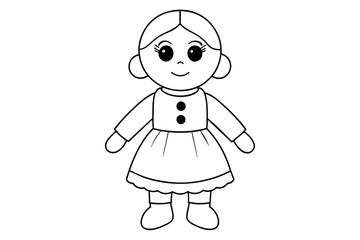 baby doll line art and vector illustration 