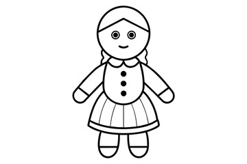 baby doll line art and vector illustration 