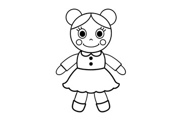 baby doll line art and vector illustration 