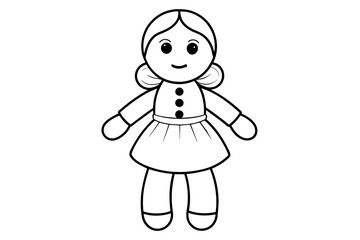 baby doll line art and vector illustration 