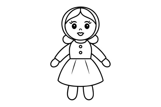 recommend clip art: baby doll line art and vector illustration 
