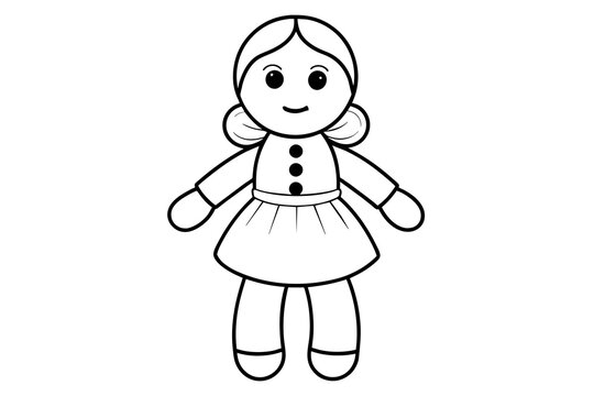 baby doll line art and vector illustration 