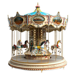 Carouse isolated on white or transparent background