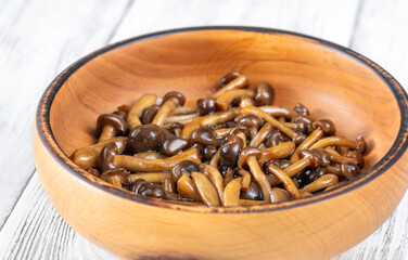 Bowl of beach mushrooms