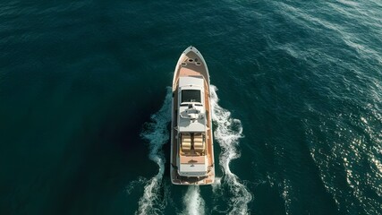 Drone View of Motor Boat: Luxury Transportation for Vacation and Holidays
