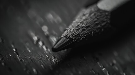 Black and white photo of a pencil, suitable for various projects