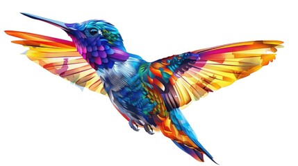 Obraz premium A vibrant hummingbird in mid-flight. Perfect for nature and wildlife concepts