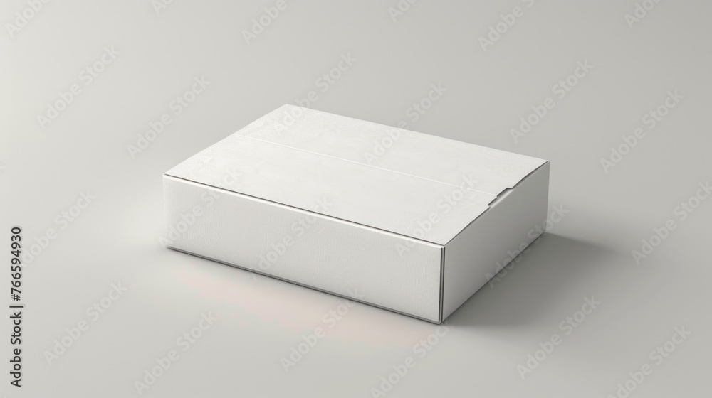 Poster A simple white box on a plain surface. Suitable for various design projects