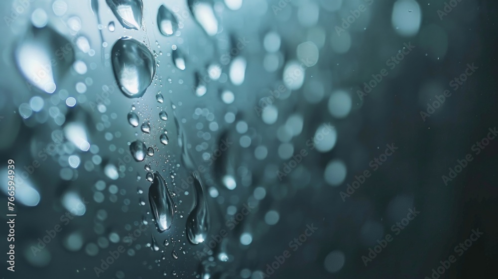 Aufkleber clear close up of water droplets on a window, suitable for various design projects
