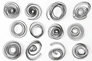 Abstract image of spirals on a white surface, suitable for backgrounds or design projects