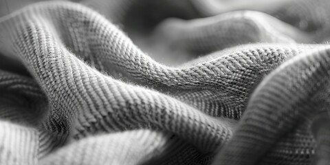 A simple black and white photo of a cozy blanket. Perfect for home decor projects