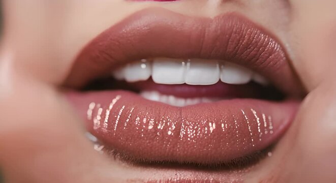 Close up of a woman's lips.