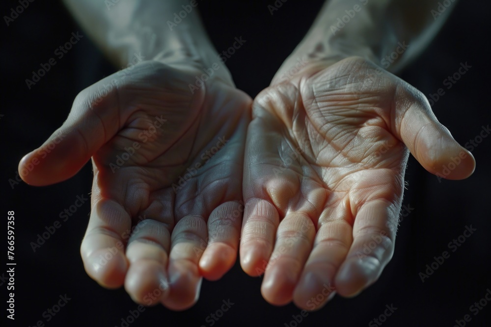 Poster close up of hands holding an object. perfect for illustrating concepts of support and care