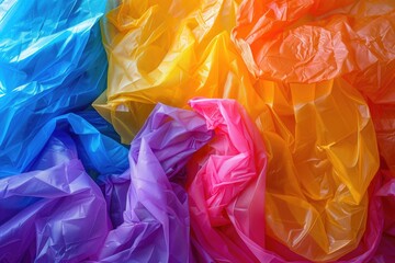 Close up shot of a bunch of plastic bags. Suitable for environmental and waste management concepts