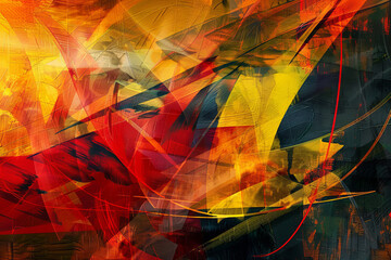 An abstract background that captures the spirit of Italy. The image features a blend of bold colors and dynamic shapes