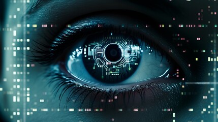 Futuristic Eye with Digital Overlay