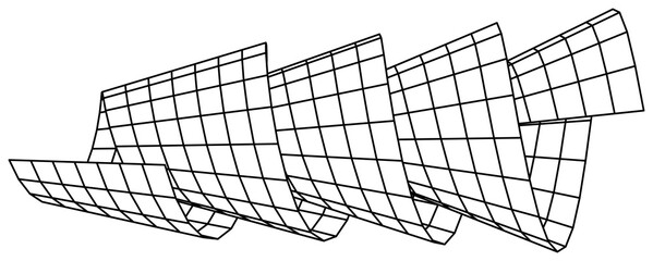 Vector cyber grids 3d mesh shape wireframe geometric