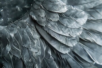 Fototapeta na wymiar Detailed close up view of a bird's wing. Suitable for nature and wildlife themes