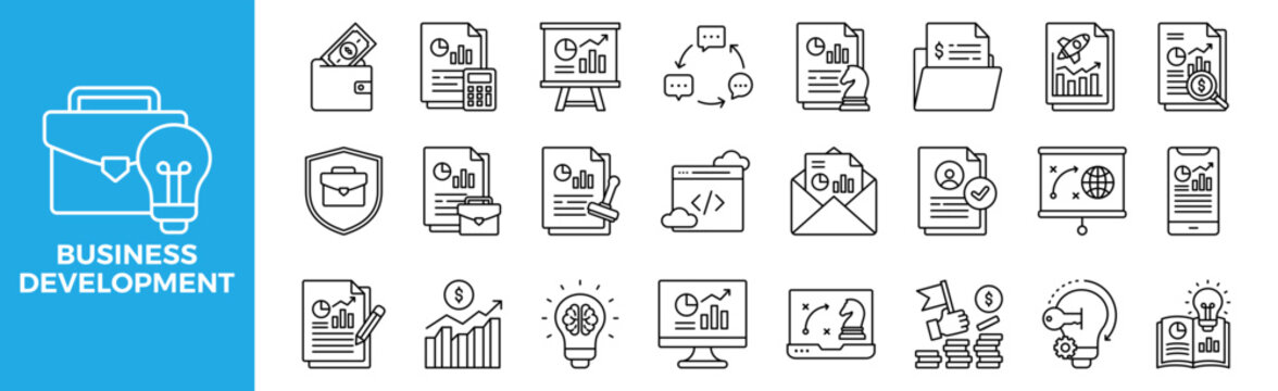 BUSINESS DEVELOPMENT icon set for design elements