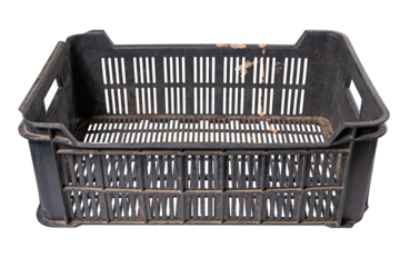 Plastic fruit box. Isolated background.