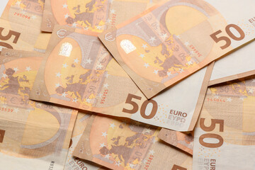 50 euro money seamless background