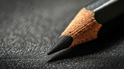 Close up of a pencil on a table. Suitable for educational and office concepts - obrazy, fototapety, plakaty