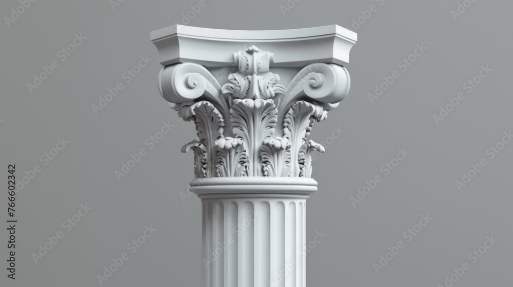 Poster A detailed view of a clock on a column. Suitable for time management concepts