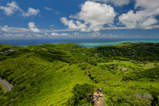 Aerial view of Mont Limon (Mount Limon) located in Rodrigues island