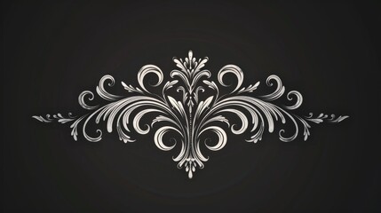 Elegant black and white floral pattern on a black background. Perfect for adding a touch of sophistication to any project