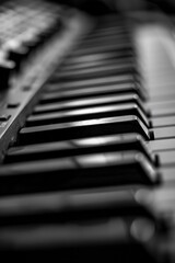 Detailed view of piano keys, perfect for music concepts