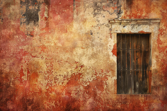 An abstract background that reflects the charm and elegance of Spanish style. The image features a mix of earthy tones and rustic textures