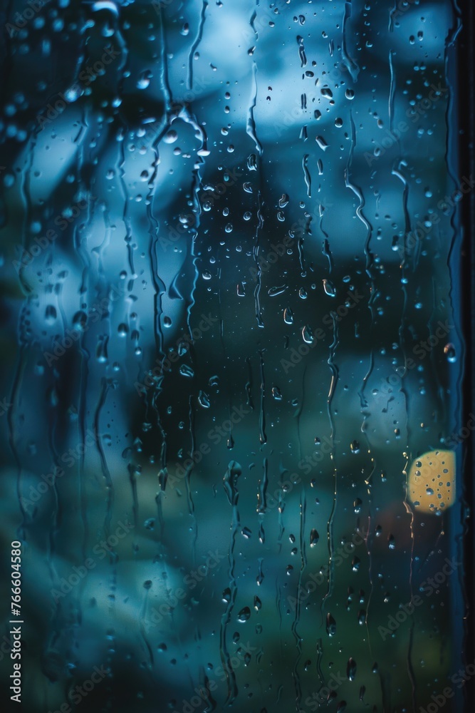 Poster raindrops on a window, perfect for weather-related projects