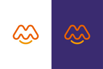 Outline initial M Logo - obrazy, fototapety, plakaty
