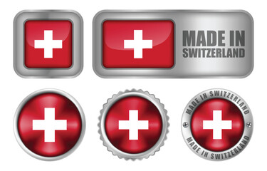 Made in Switzerland Seal Badge or Sticker Design illustration