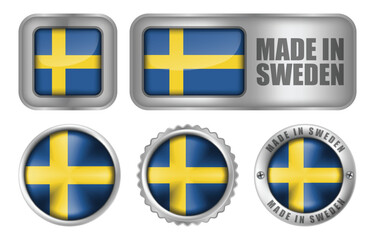 Made in Sweden Seal Badge or Sticker Design illustration