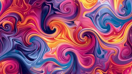 Obraz premium Abstract swirls pattern in a psychedelic color scheme