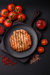 Delicious fresh grilled chicken fillet with spices and herbs - 766608547