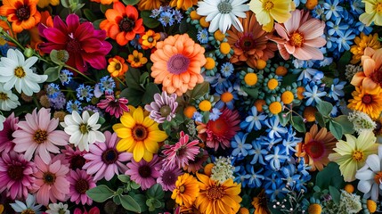 Full frame shot of multi colored flowers - Powered by Adobe