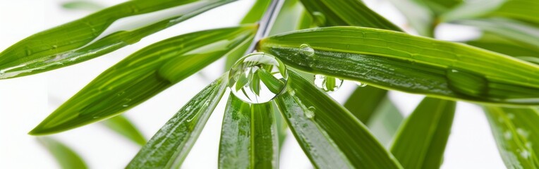 Green Plant With Water Drops