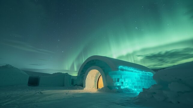Ice hotel experience under the Northern Lights