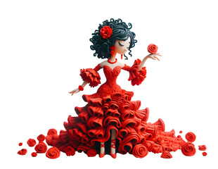Personnage en pâte à modeler : Danseuse de flamenco