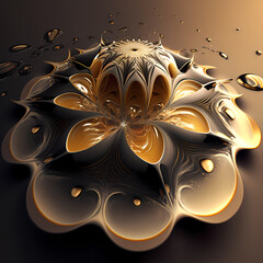abstract background with golden ornament