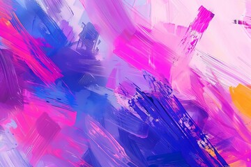Abstract brushed painted background, expressive brush strokes, vibrant colors, 2D illustration - obrazy, fototapety, plakaty