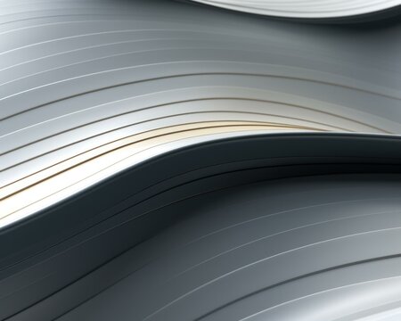 A close up of a metallic surface with wavy lines. Generative AI.