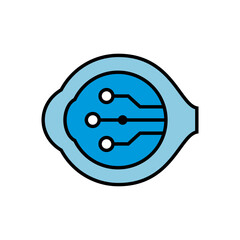 Cyber eye vector illustration. Artificial Intelligence concept icon.