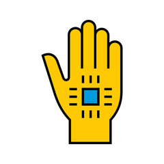 Cyber hand vector illustration. Artificial Intelligence hand icon.