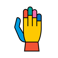 Cyber hand vector illustration. Artificial Intelligence hand icon.