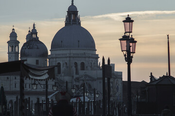 Beautiful colors of sunset in Venice, Italy